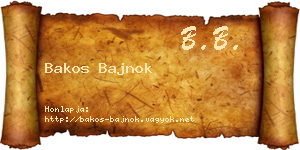 Bakos Bajnok névjegykártya